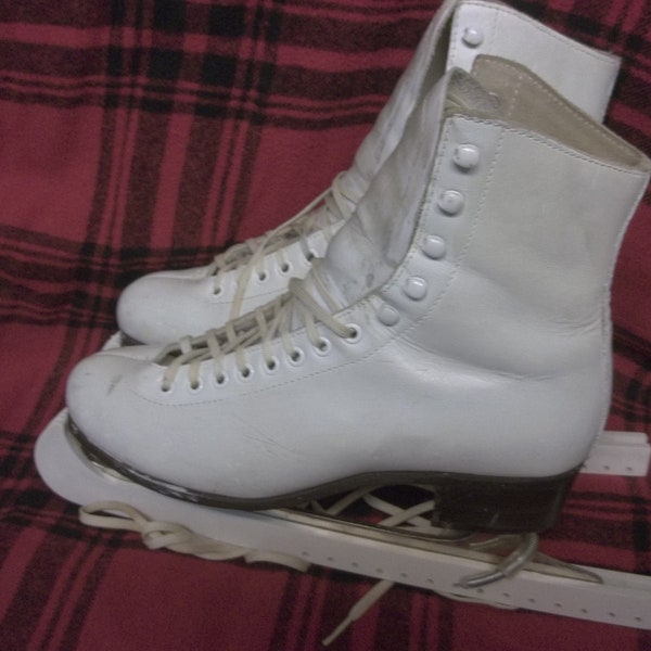 White Vintage Ice Skates Etsy