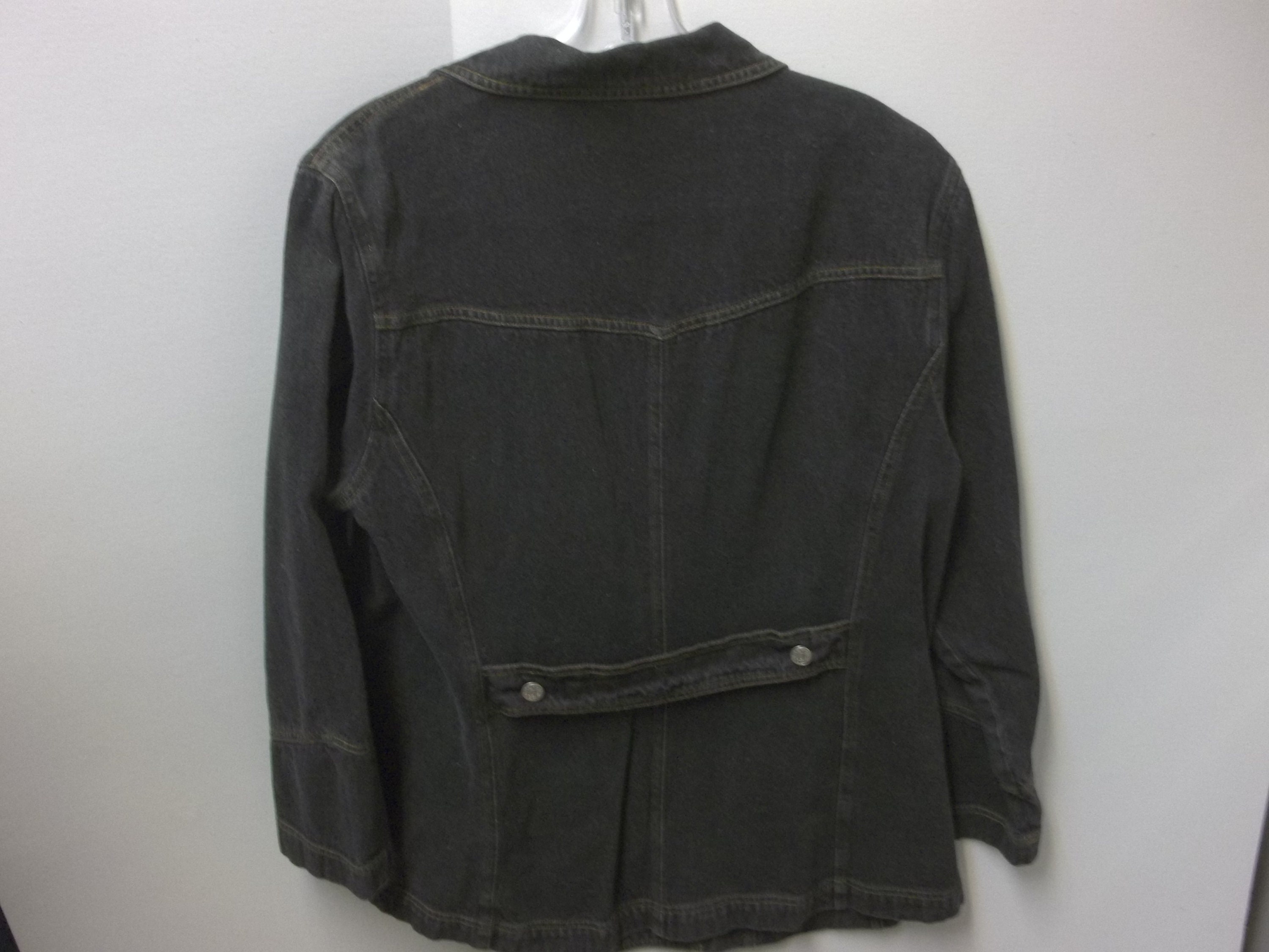 Vintage Denim & Co Ladies Black Denim Jacket Marked XL. Etsy