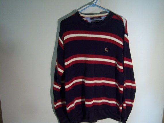 tommy hilfiger red white and blue sweater
