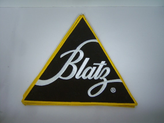 Vintage Large Blatz Beer Patch, Triangle Cloth Embroidered Uniform Patch, 9" x 9" x 9", NOS Never Used, Estate Find