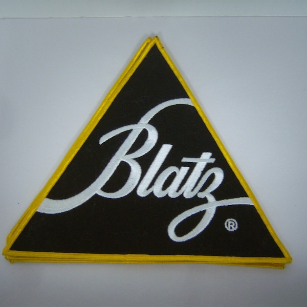 Vintage Large Blatz Beer Patch, Triangle Cloth Embroidered Uniform Patch, 9" x 9" x 9", NOS Never Used, Estate Find