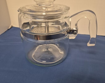 Vintage Pyrex Glass 6 Cup Coffee Pot Complete No Damage