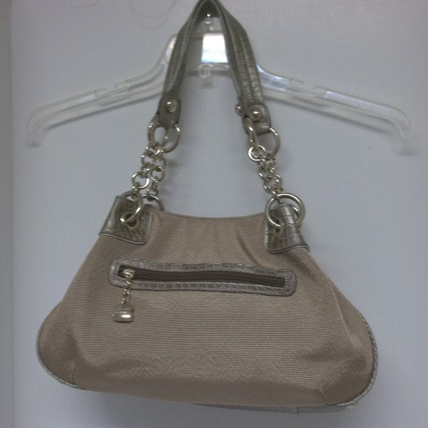 Vintage Kathy Van Zeeland Handbag/Shoulder Bag, Vintage Gold Color With metal Chains, Few Marks on Lining, 14" x 9" x3.5", Good Condition