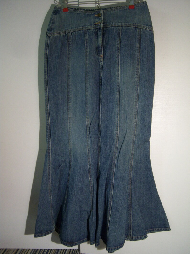 used denim skirt
