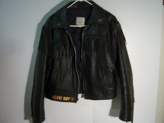 Vintage TRD Black Leather Jacket, Harley Davidson… - image 1