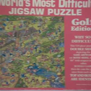 World's Most Difficult Jigsaw Puzzle, Golf Puzzle, 15 x 15 When Finished, 529 Pieces, Double Sided, Made In USA, Buffalo Games, Inc, Used