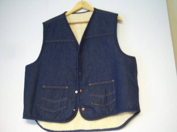 Vintage Sears and Roebuck, Man's Dark Denim Vest,… - image 2