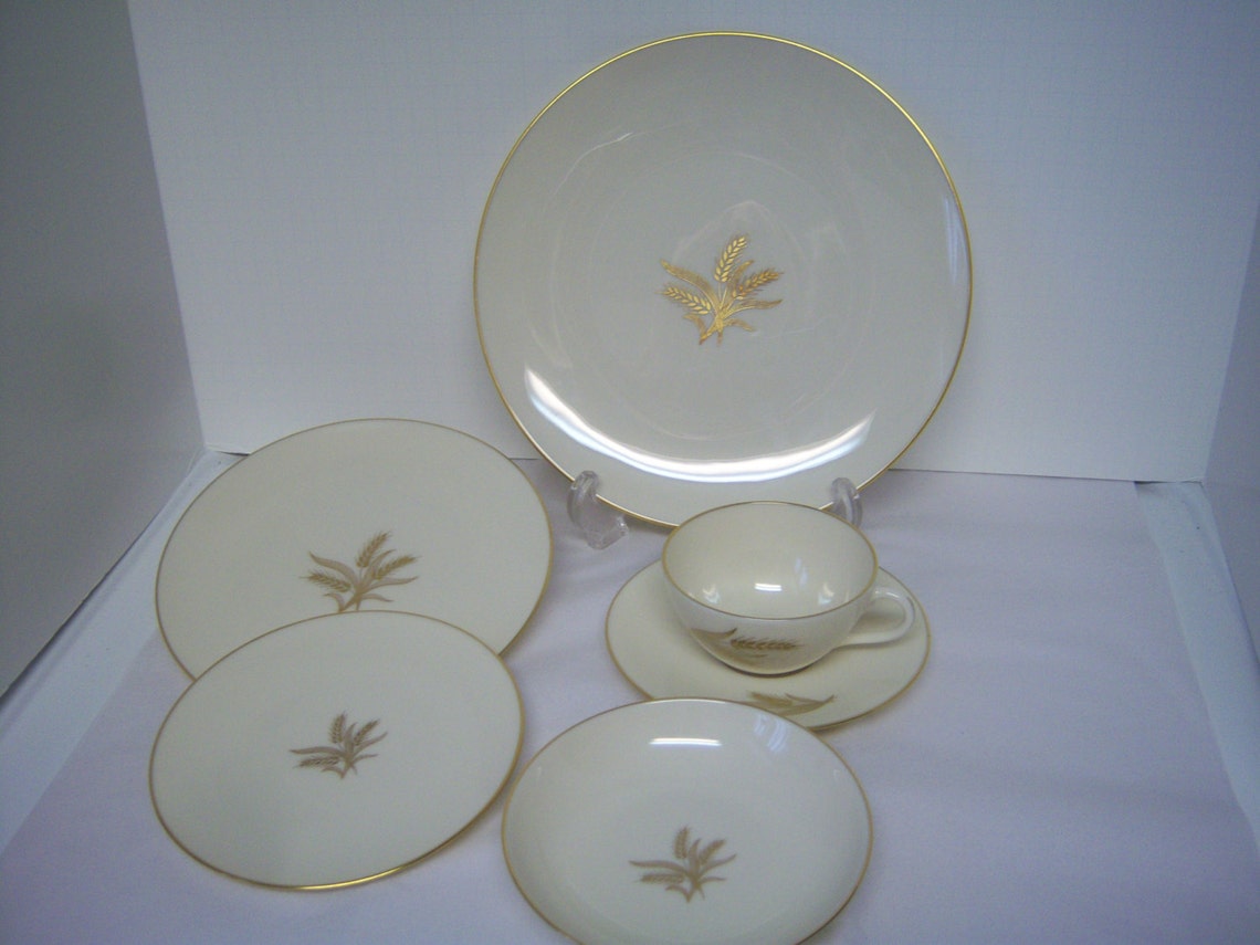 Lenox R441 China Harvest Wheat Pattern Six Piece Place Etsy