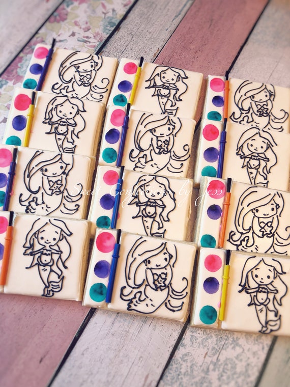 Mermaid Paint cookies Il_570xn
