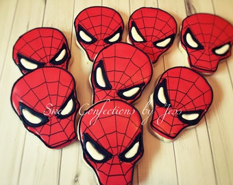 Spiderman Faces Cookies