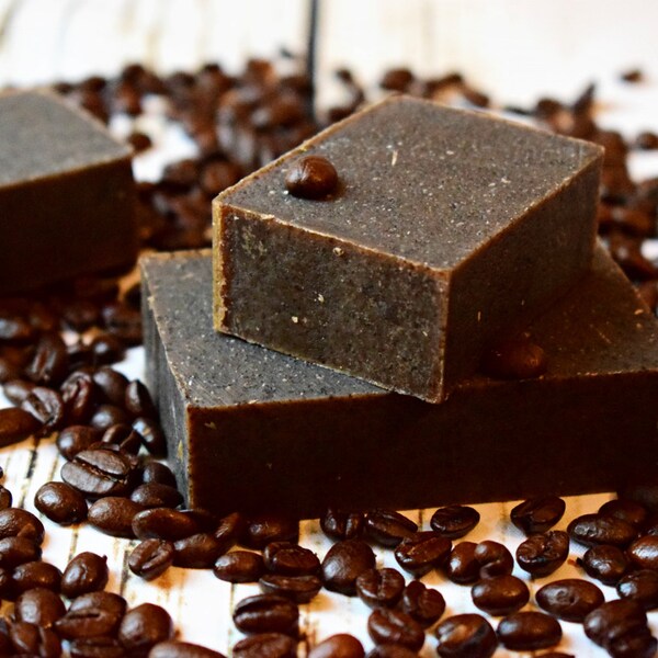 MINI Coffee Scrub Soap// Vegan Body Scrub, All Natural Scrub, Cold Process Soap, Homemade Soap, Cruelty Free Soap, Cellulite Scrub, UK