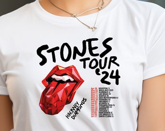 The Rolling Stones Hackney Diamonds Tour 2024 Schedule List T-Shirt | Rolling Stones 2024 Hackney Diamonds Tour Shirt | Rolling Stones Shirt