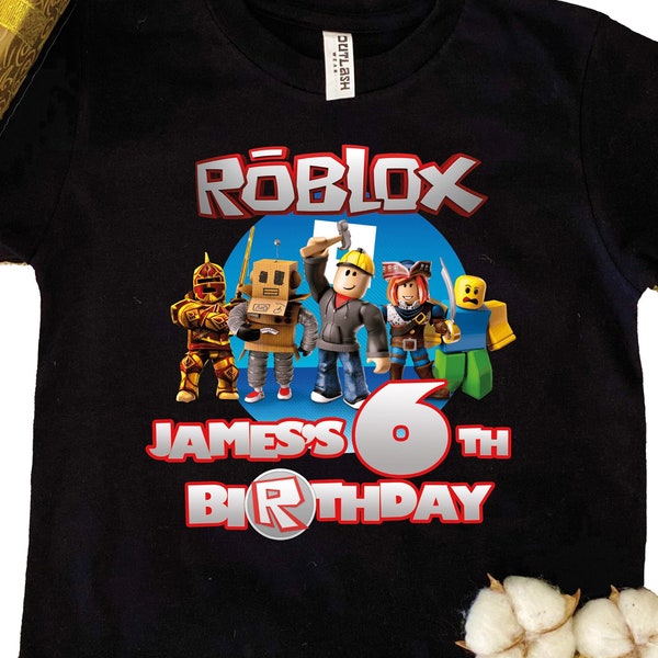 Personalized Roblo Birthday Boy Shirt | Family Birthday Tees | Bday Family Matching | Video Game Birthday Theme | Rblox Birthday Shirt |