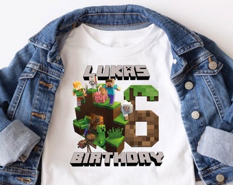 minecraft birthday boy shirt