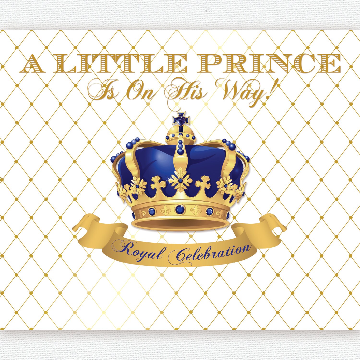 Gold And Royal Blue Prince Crown Baptism Christening Etsy