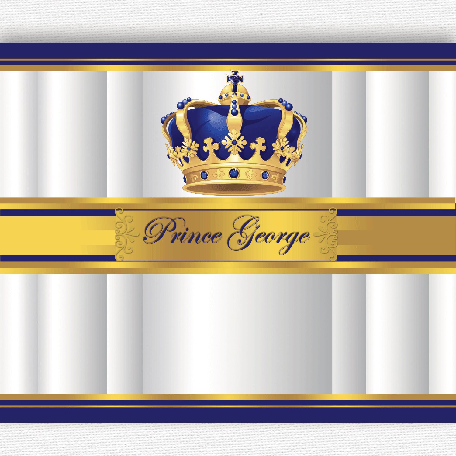 Gold And Royal Blue Navy Prince Crown Baptism Christening Etsy