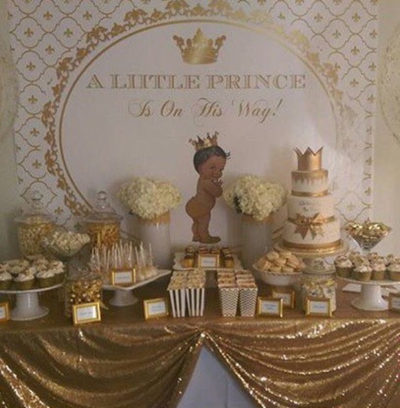 Gold White Royal Blue Baby Prince Crown Baptism Etsy