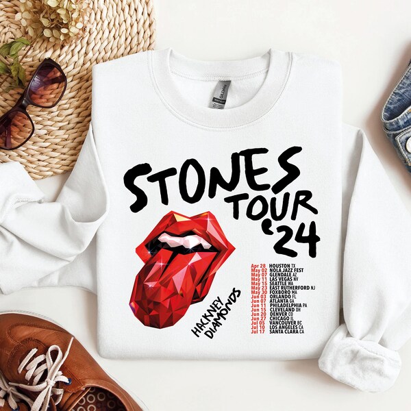 The Rolling Stones Hackney Diamonds Tour 2024 Schedule List T-Shirt | Rolling Stones 2024 Hackney Diamonds Tour Shirt | Rolling Stones Shirt