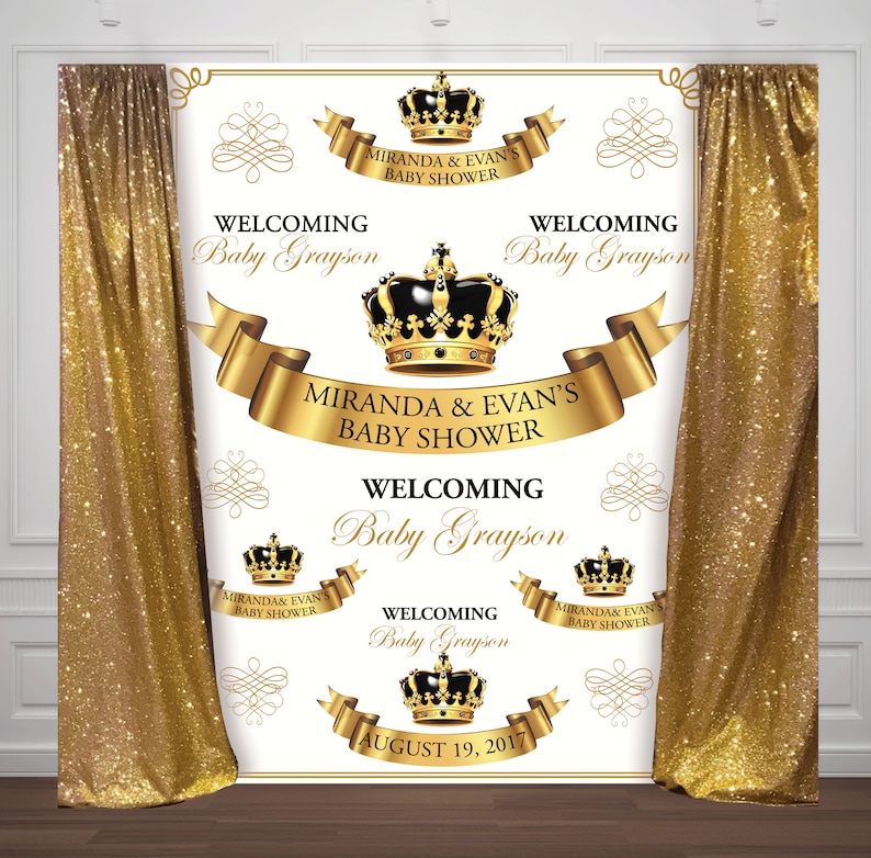 prince baptism birthday baby shower backdrop cross photo booth backdrop step and repeat backdrop royal baby tiara crown