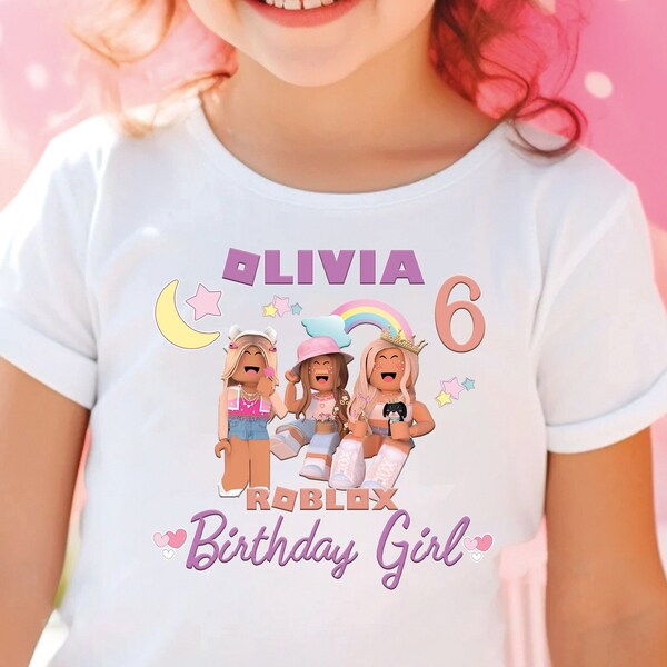 Customized Roblox Birthday Girl Shirt | Personalized Birthday Outfit | Gamer Family Matching Shirts | Birthday Girl Shirt | Video Game Shirt