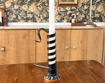 Vintage adjustable spiral courting candle holder