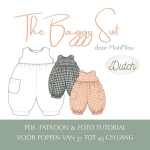 PDF-pattern & Photo Tutorial - the Baggy Suit  - for Waldorf dolls - in DUTCH