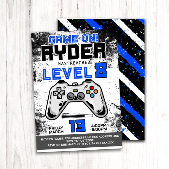 Video Game Birthday invitation | Any Age Gaming Video game Birthday Computer Gamer Party | boy or girl Invite | DIGITAL FILE - PRINTABLE Il_570xn
