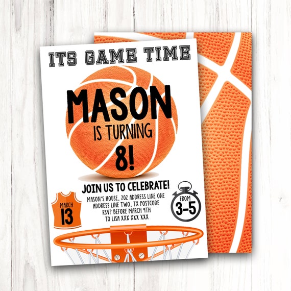 Basketball Invitation Birthday Party | Sports theme game Birthday for boy Invite | DIGITAL FILE - PRINTABLE Il_570xn