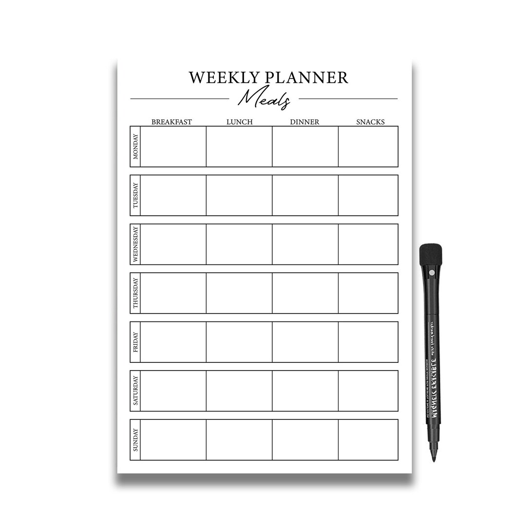 WEEKLY MEAL PLANNER Poster Instant Download Personalized Meal Prep ...