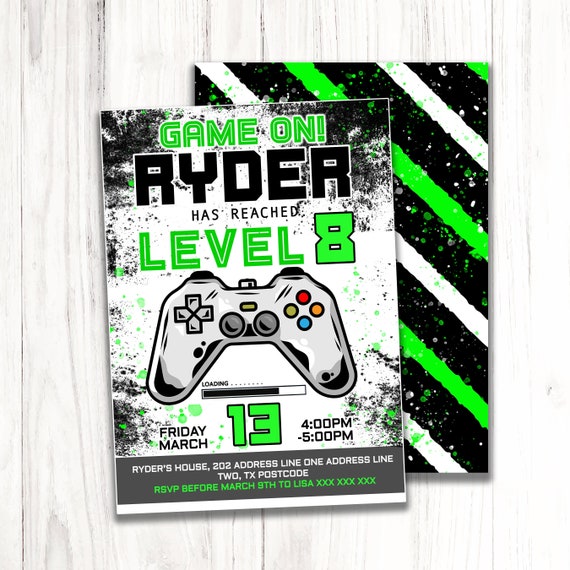 Video Game Birthday invitation | Any Age Gaming Video game Birthday Computer Gamer Party | boy or girl Invite | DIGITAL FILE - PRINTABLE Il_570xn