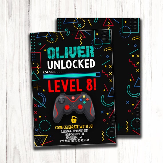 Video Game Birthday invitation | Gaming Video game Birthday Computer Gamer Party | boy or girl Invite game on | DIGITAL FILE - PRINTABLE Il_570xn