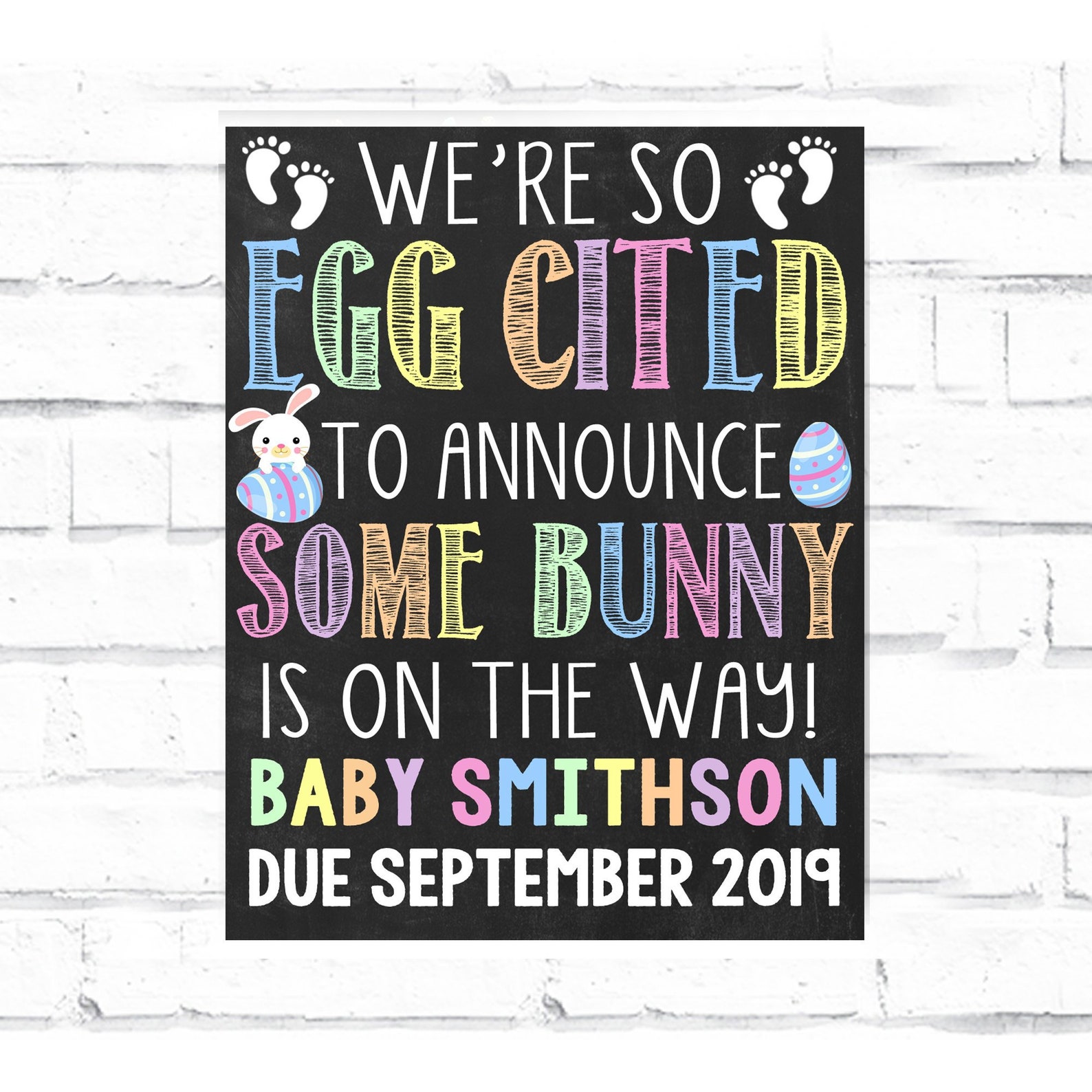 Easter Pregnancy Announcement Baby Reveal Easter Some Bunny on Etsy UK