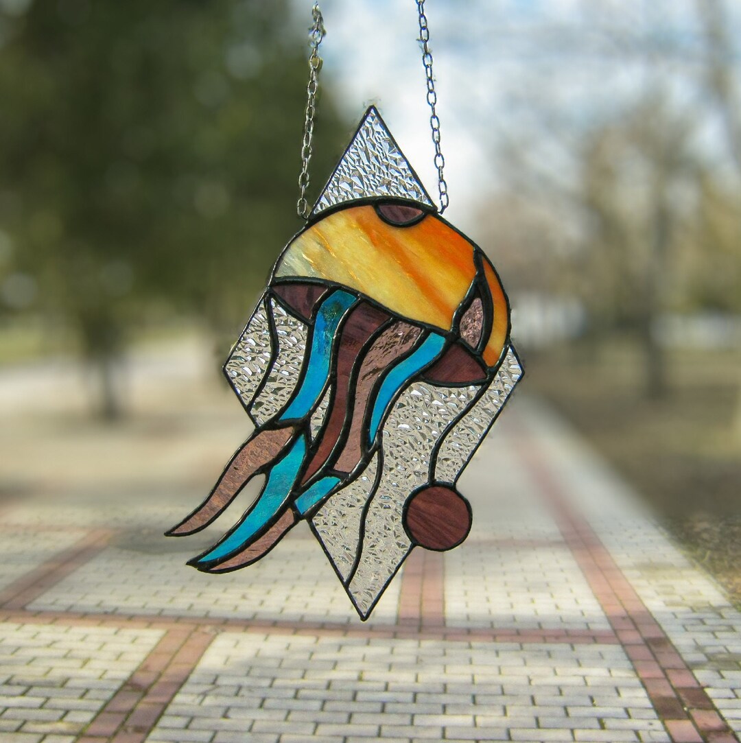 Stained Glass Jellyfish Jellyfish Suncatcher Sea Animal Sealife Window