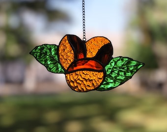 Coffee Bean Stained Glass Suncatcher -  Espresso Kitchen Window Decor
