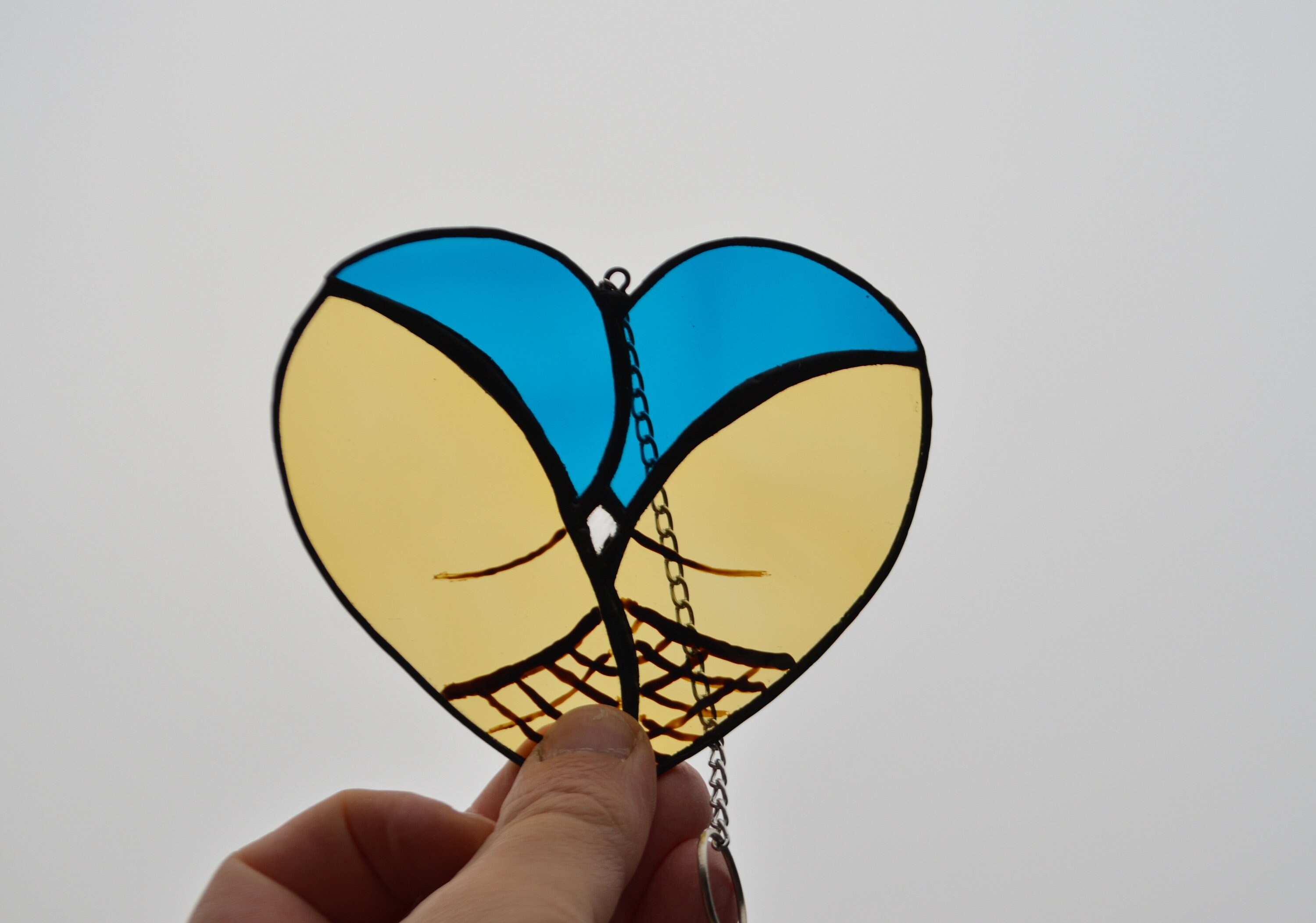 Stained Glass Booty Heart Butt Heart Suncatcher Bum Heart Etsy