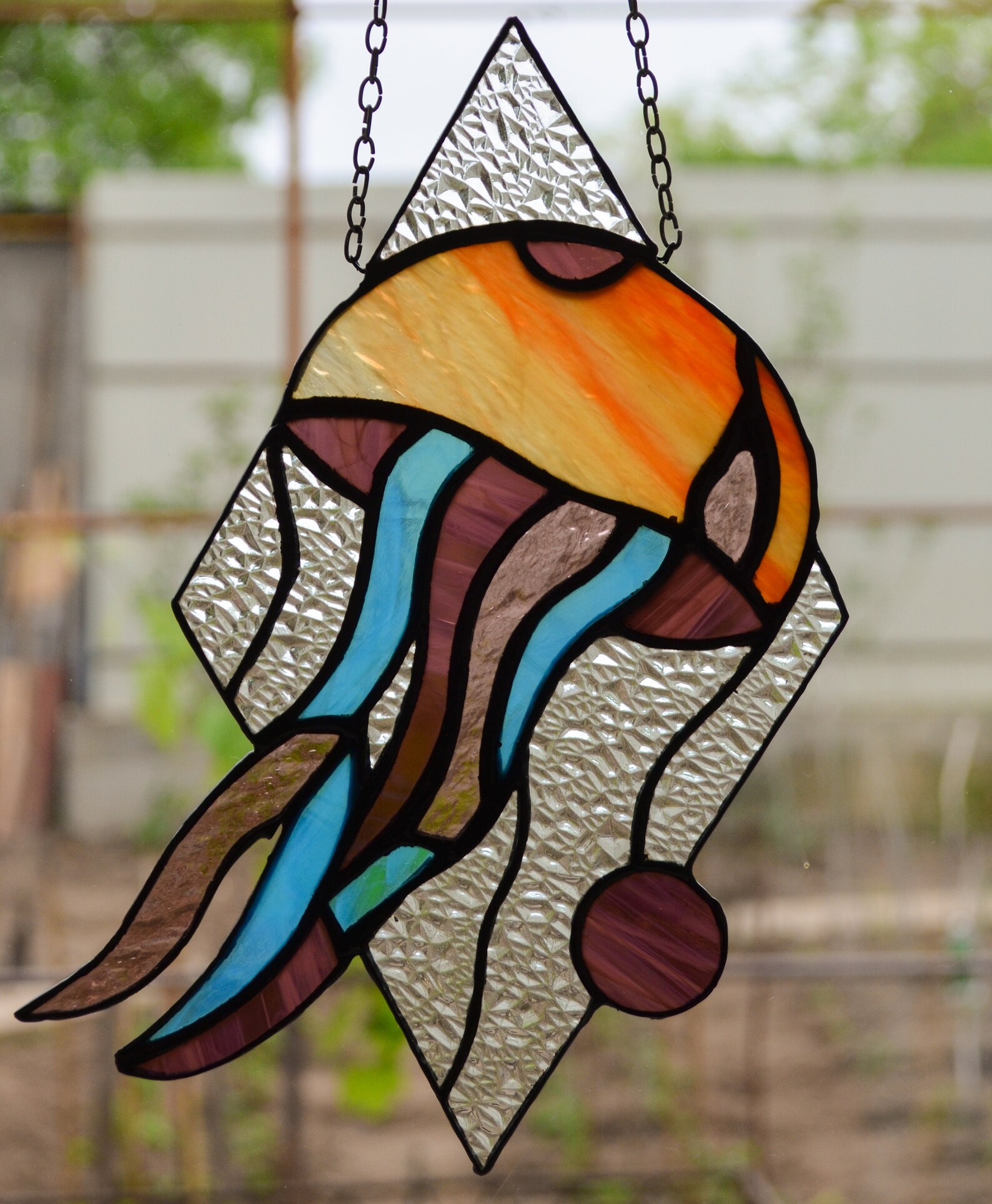 Jellyfish stained glass Jellyfish hanging Jellyfish suncatcher Etsy