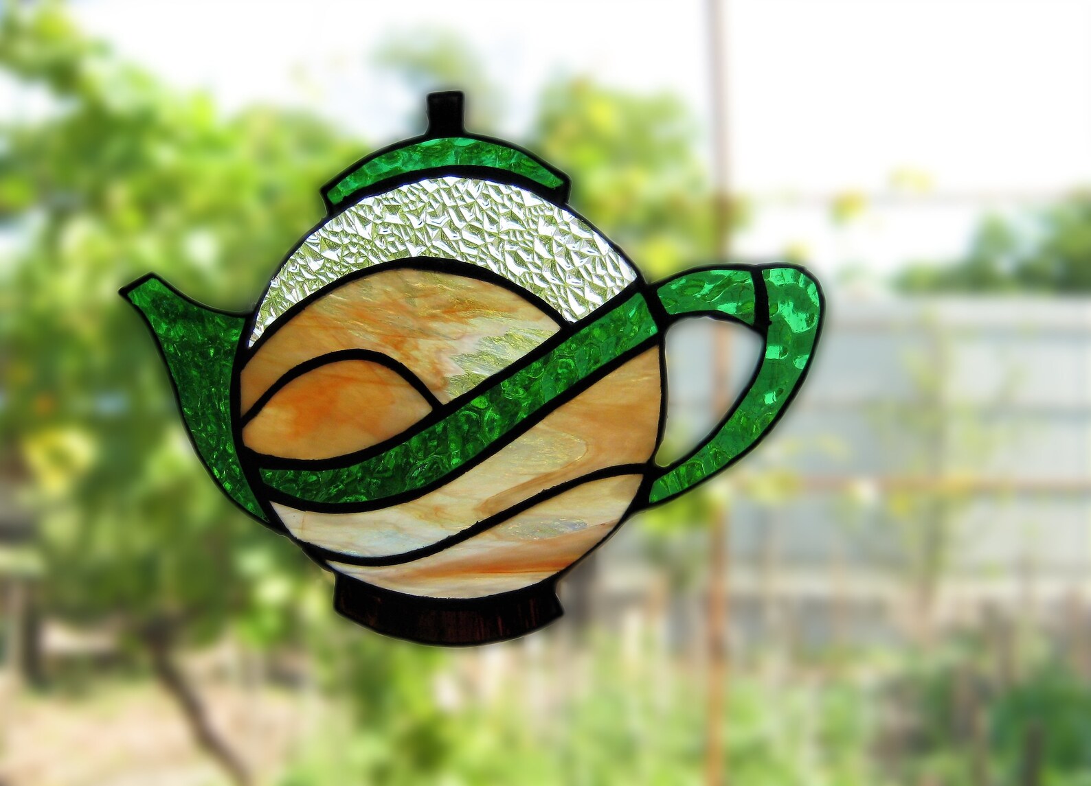 Stained glass teapot Teapot suncatcher Kitchen decor Tea room Etsy