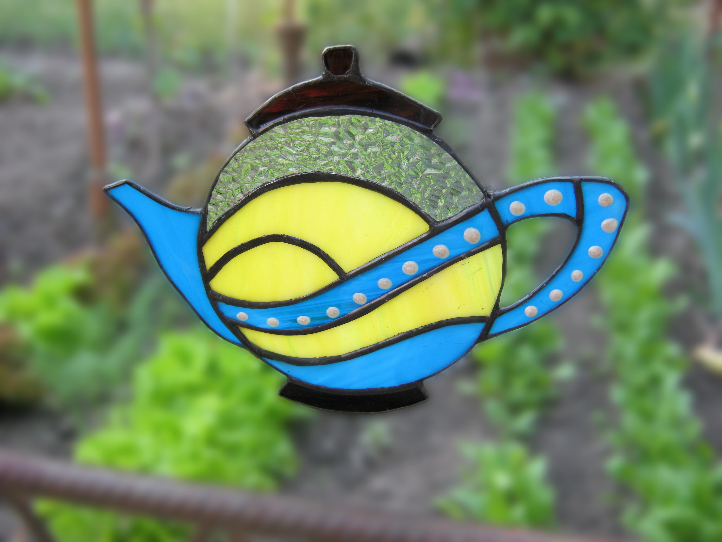 Stained glass teapot Teapot suncatcher Kitchen decor Tea room Etsy