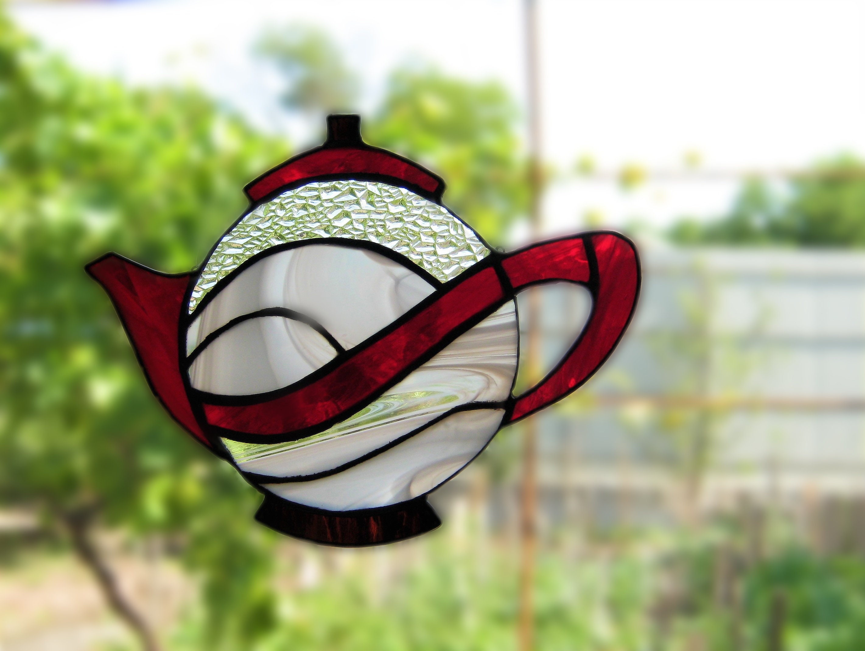 Stained glass teapot Teapot suncatcher Kitchen decor Tea room Etsy
