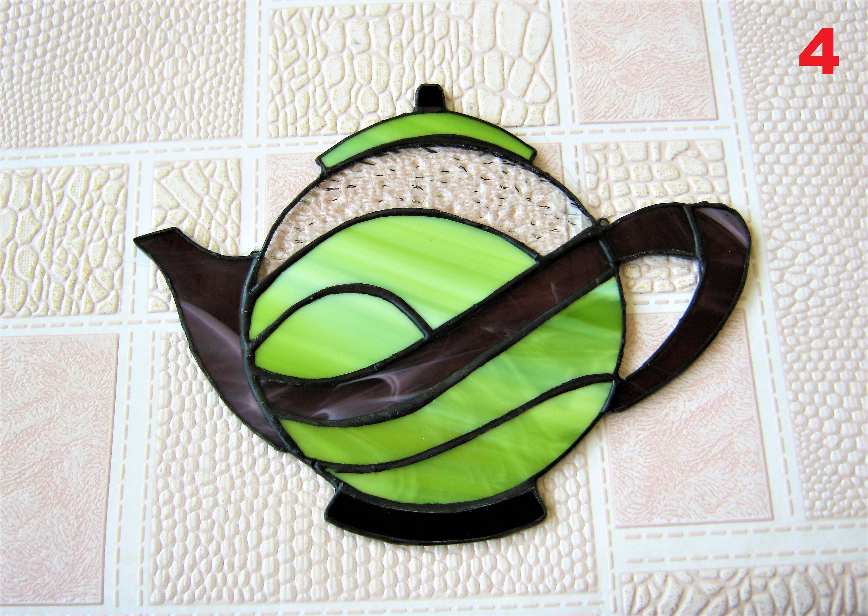 Stained glass teapot Teapot suncatcher Kitchen decor Tea room Etsy