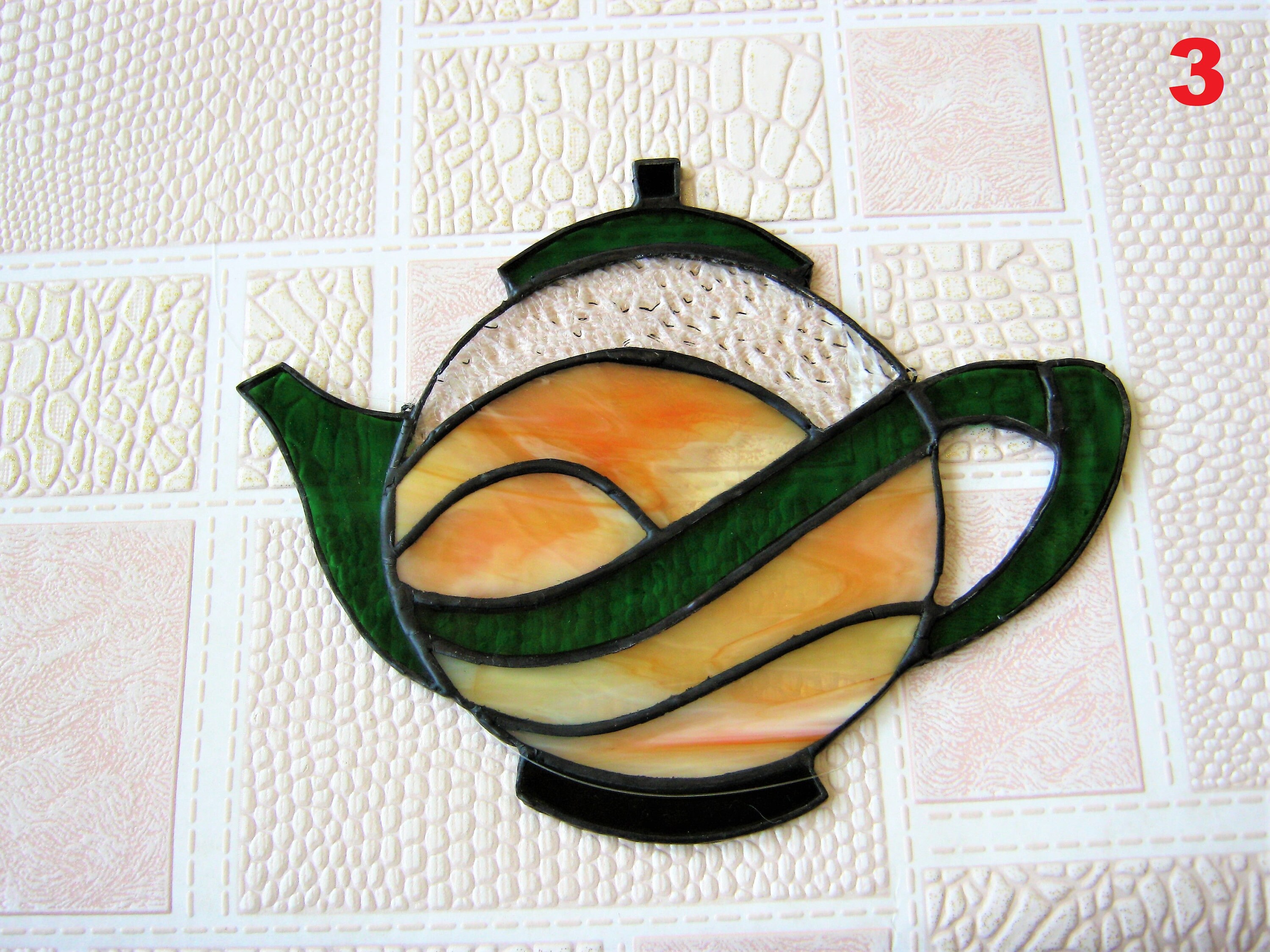 Stained glass teapot Teapot suncatcher Kitchen decor Tea room Etsy