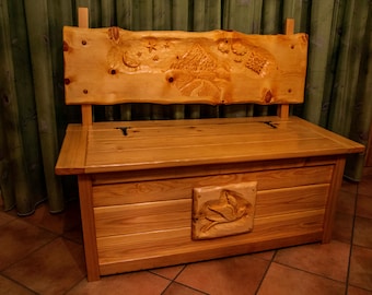 Hand CARVED LIVE EDGE Chest