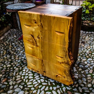 LIVE EDGE Dresser - bespoke furniture - CUSTOM walnut and poplar dresser