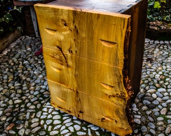 LIVE EDGE Dresser - bespoke furniture - CUSTOM walnut and poplar dresser