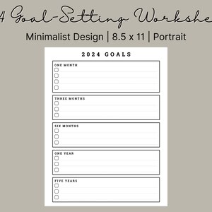 Time Block Goal Setting Worksheet | Intention Setting Guide | 2024 Goal Planner | Annual Goal ...