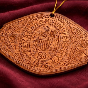 Aggie Ring Wood Ornament with Class Year, Aggie Grad Gift, Aggie Christmas Gift, Aggie Wedding Gift
