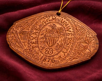 Aggie Ring Wood Ornament with Class Year, Aggie Grad Gift, Aggie Christmas Gift, Aggie Wedding Gift