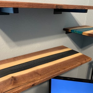 Black Walnut Epoxy River Shelf