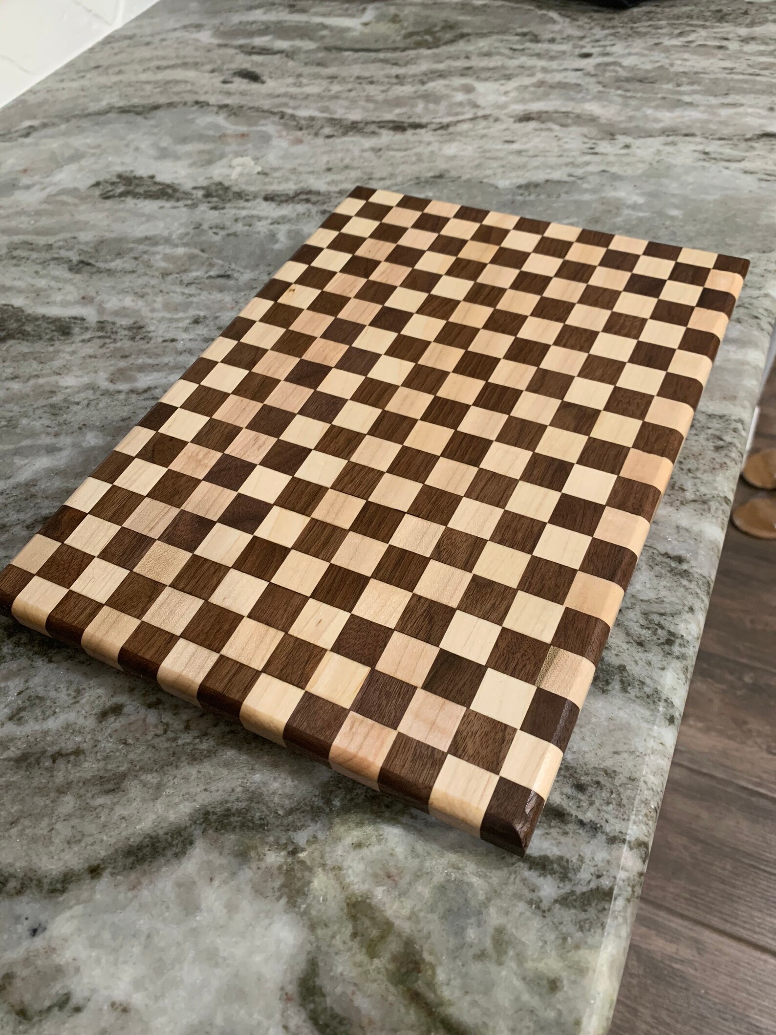 Checkered Maple and Walnut Cutting Board Etsy