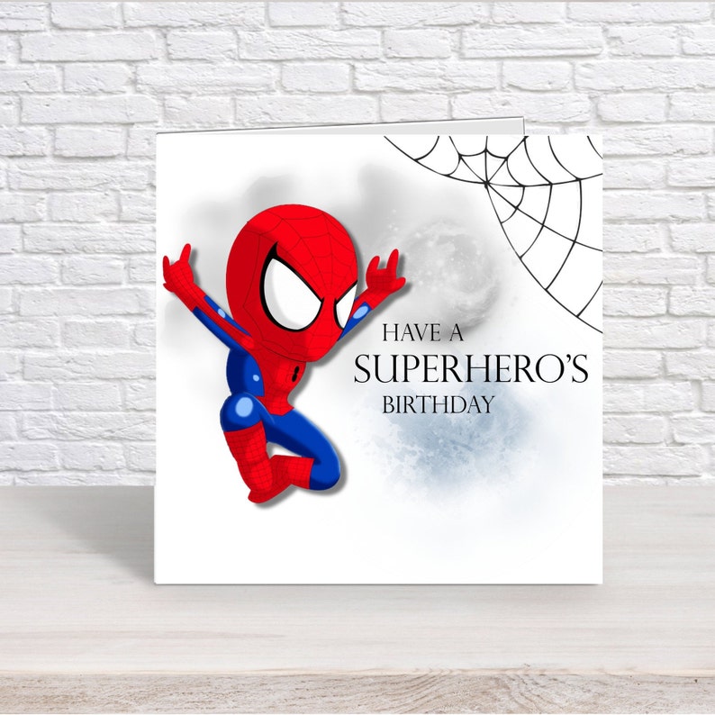 personalised marvel spiderman birthday card superhero comic etsy